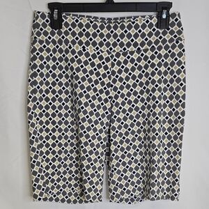 Krazy Larry Mid Rise Stretch‎ Bermuda Shorts, Check Pattern, Women's Size 6